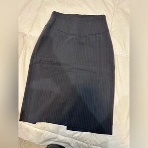Express Charcoal Pinstripe Pencil Skirt